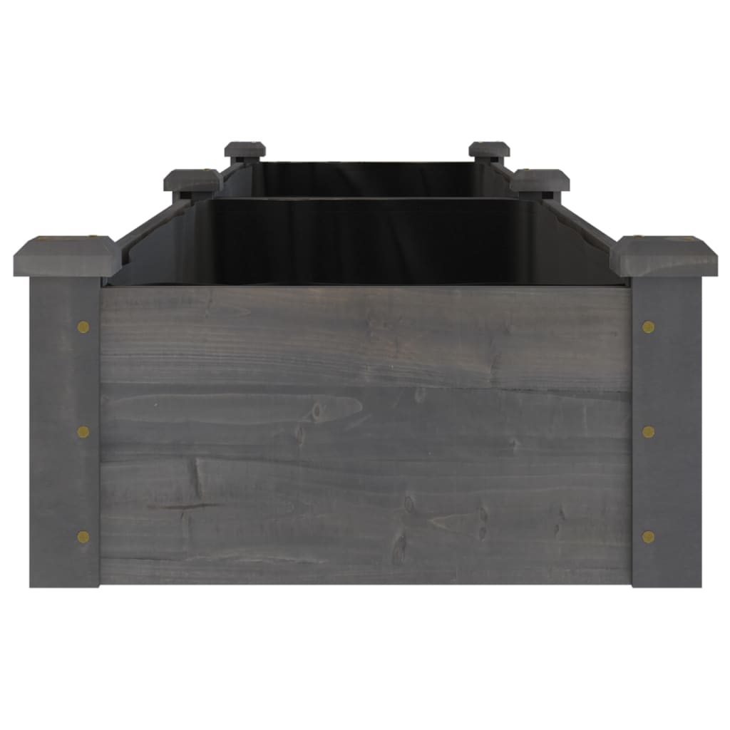 Fioriera Giardino con Fodera Grigia 240x45x25 cm Massello Abete
