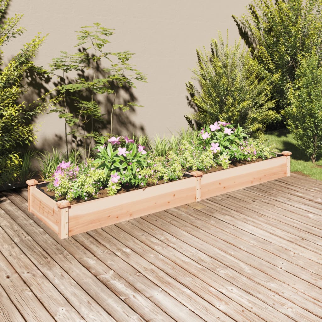 Fioriera Rialzata da Giardino Fodera 240x60x25cm Massello Abete - homemem39