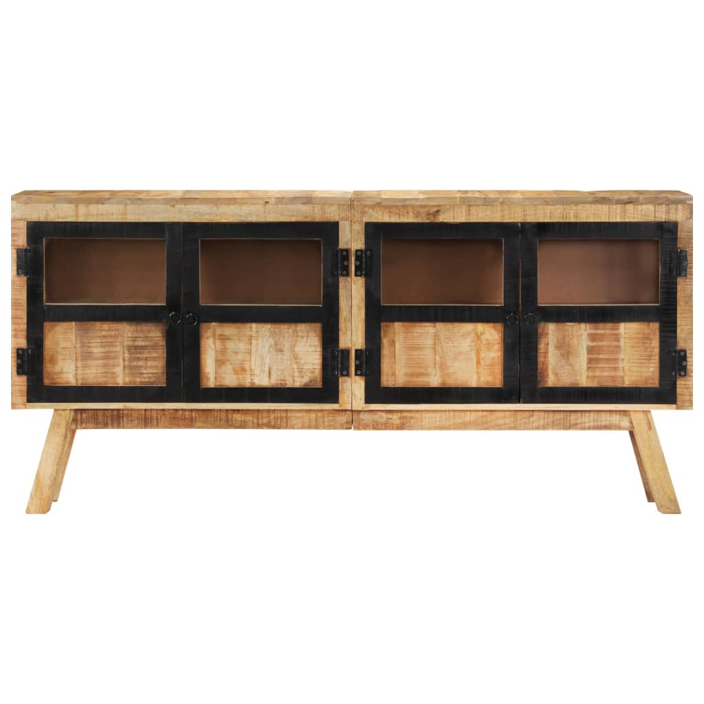 Credenza Marrone e Nera 160x30x76 cm in Legno Massello di Mango - homemem39