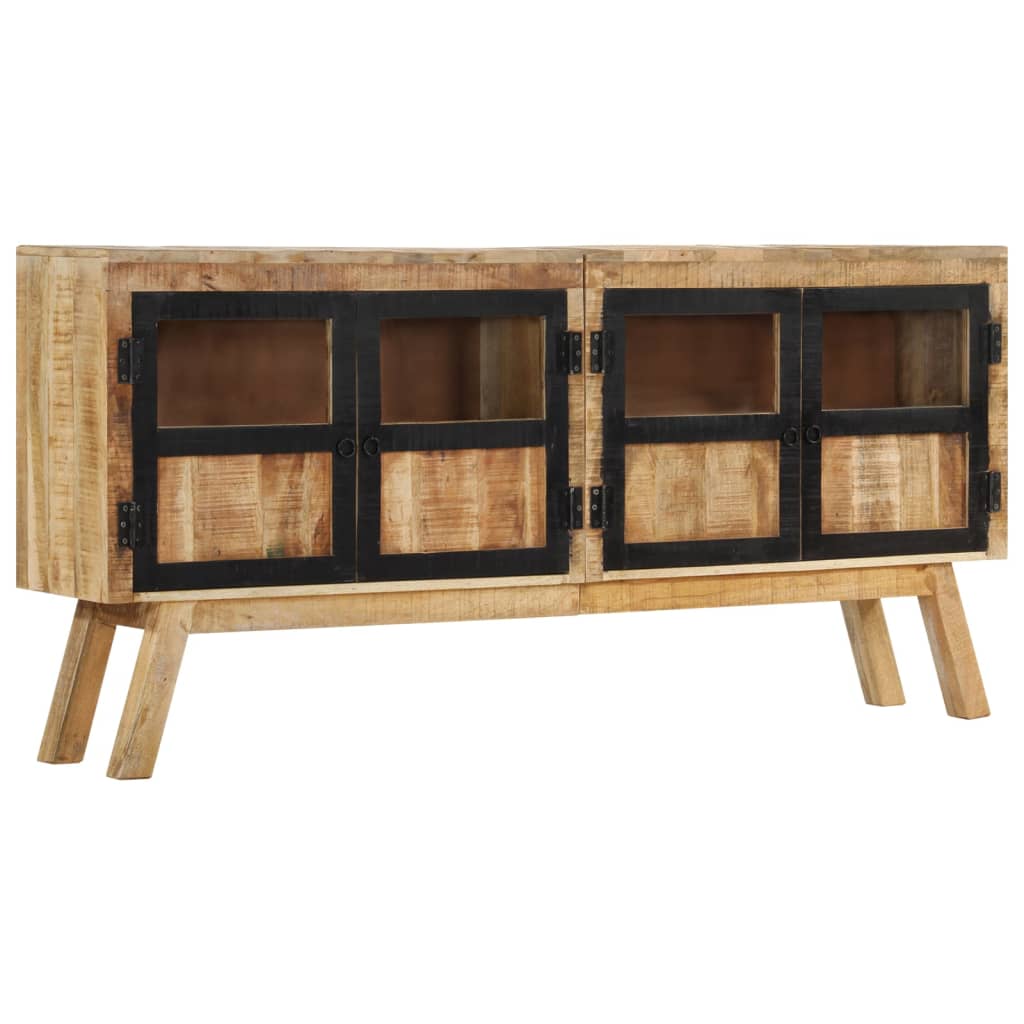 Credenza Marrone e Nera 160x30x76 cm in Legno Massello di Mango - homemem39