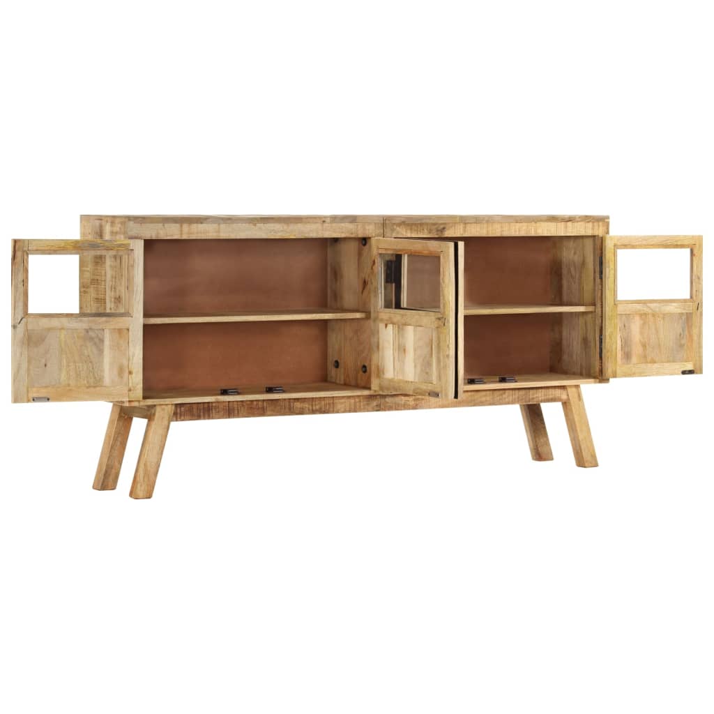 Credenza Marrone e Nera 160x30x76 cm in Legno Massello di Mango - homemem39