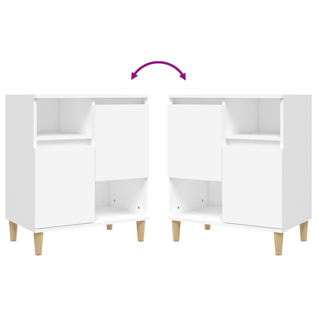 Credenze 2pz Bianche 60x35x70 cm in Legno Multistrato