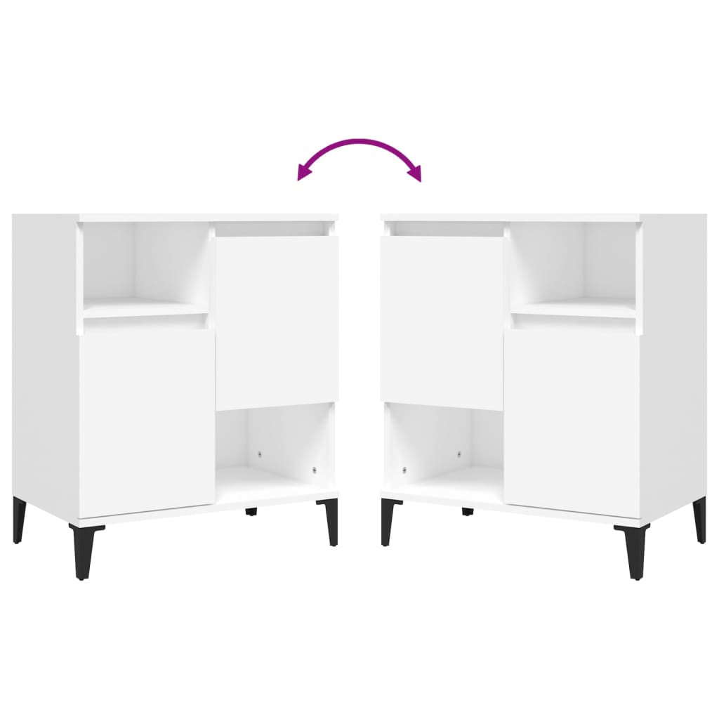 Credenze 2pz Bianche 60x35x70 cm in Legno Multistrato