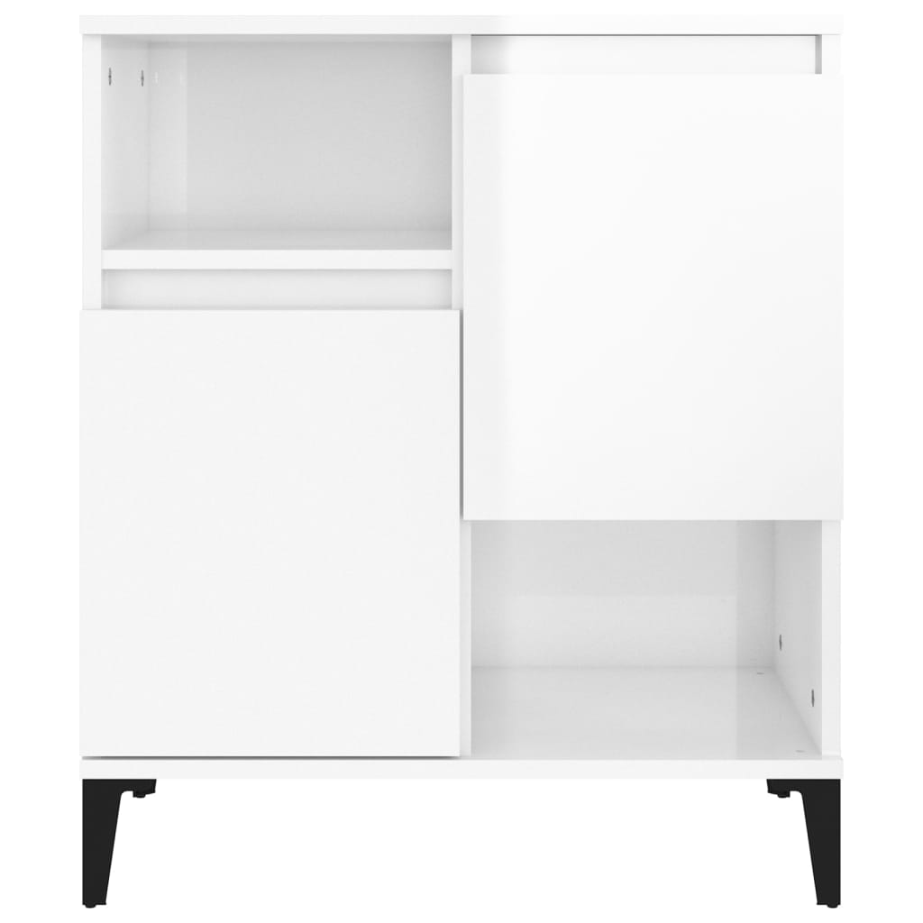 Credenze 2pz Bianco Lucido 60x35x70 cm in Legno Multistrato - homemem39