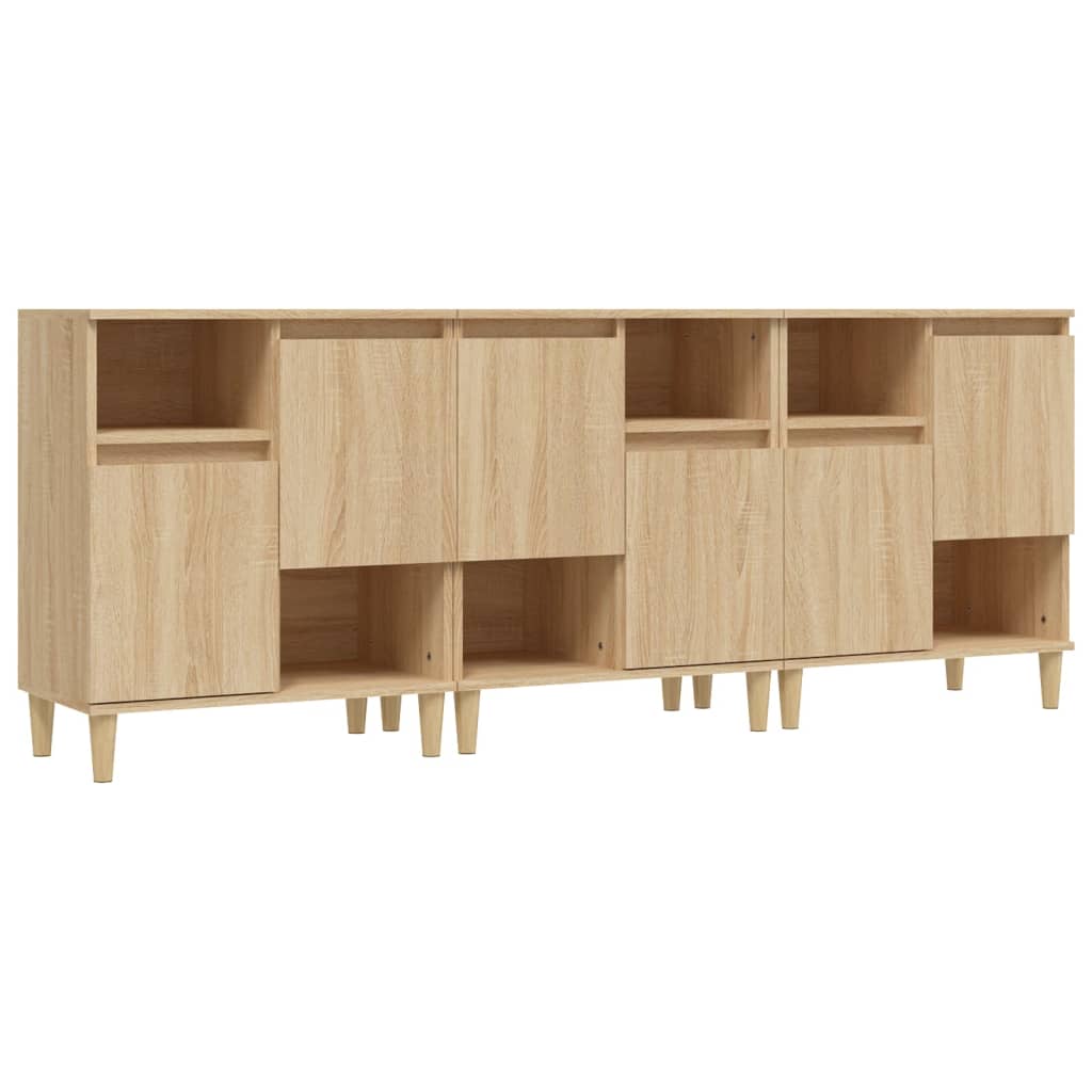 Credenze 3pz Rovere Sonoma 60x35x70 cm in Legno Multistrato
