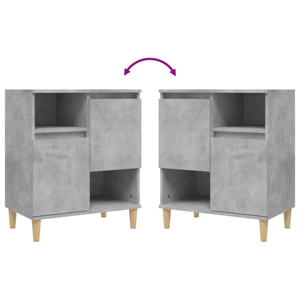 Credenze 3pz Grigio Cemento 60x35x70 cm in Legno Multistrato