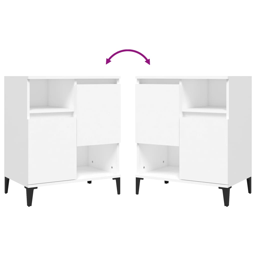 Credenze 3pz Bianche 60x35x70 cm in Legno Multistrato