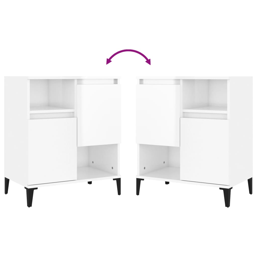 Credenze 3pz Bianco Lucido 60x35x70 cm in Legno Multistrato - homemem39