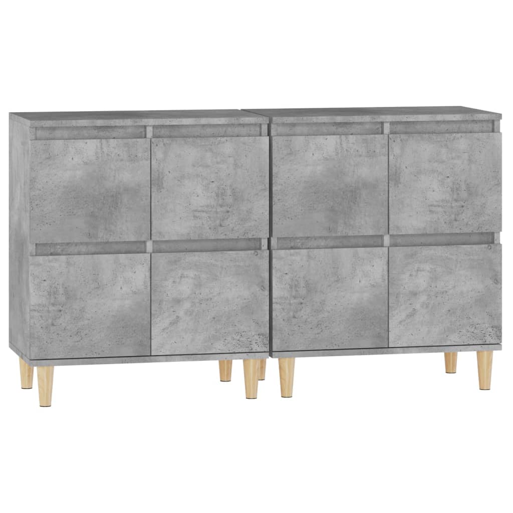 Credenze 2pz Grigio Cemento 60x35x70 cm in Legno Multistrato - homemem39