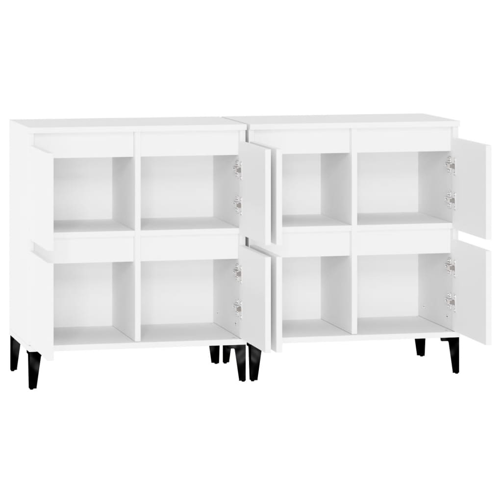 Credenze 2pz Bianche 60x35x70 cm in Legno Multistrato