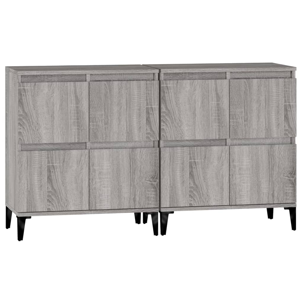 Credenze 2pz Grigio Sonoma 60x35x70 cm in Legno Multistrato - homemem39
