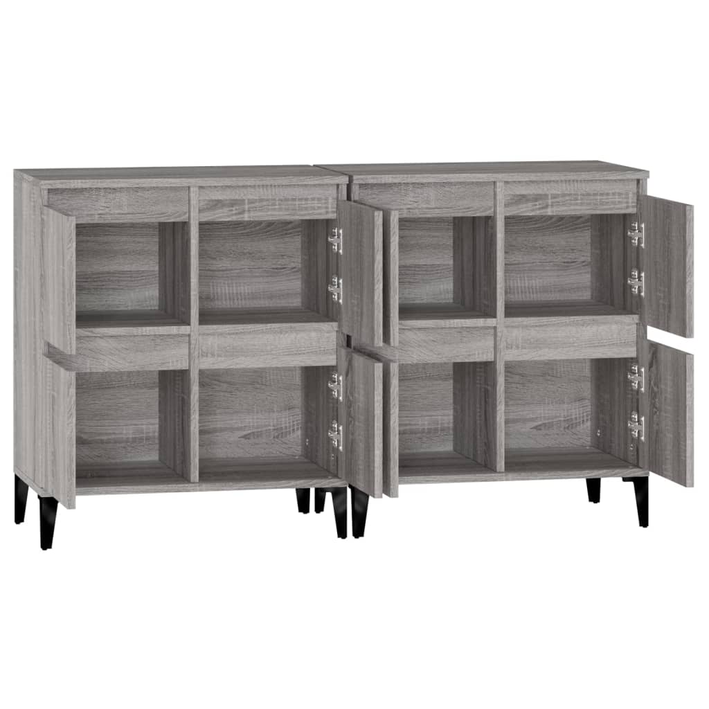 Credenze 2pz Grigio Sonoma 60x35x70 cm in Legno Multistrato - homemem39