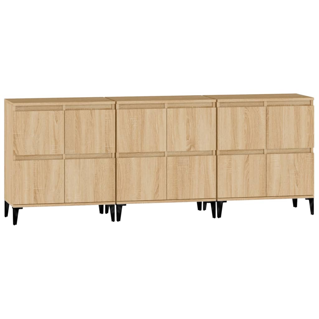 Credenze 3pz Rovere Sonoma 60x35x70 cm in Legno Multistrato