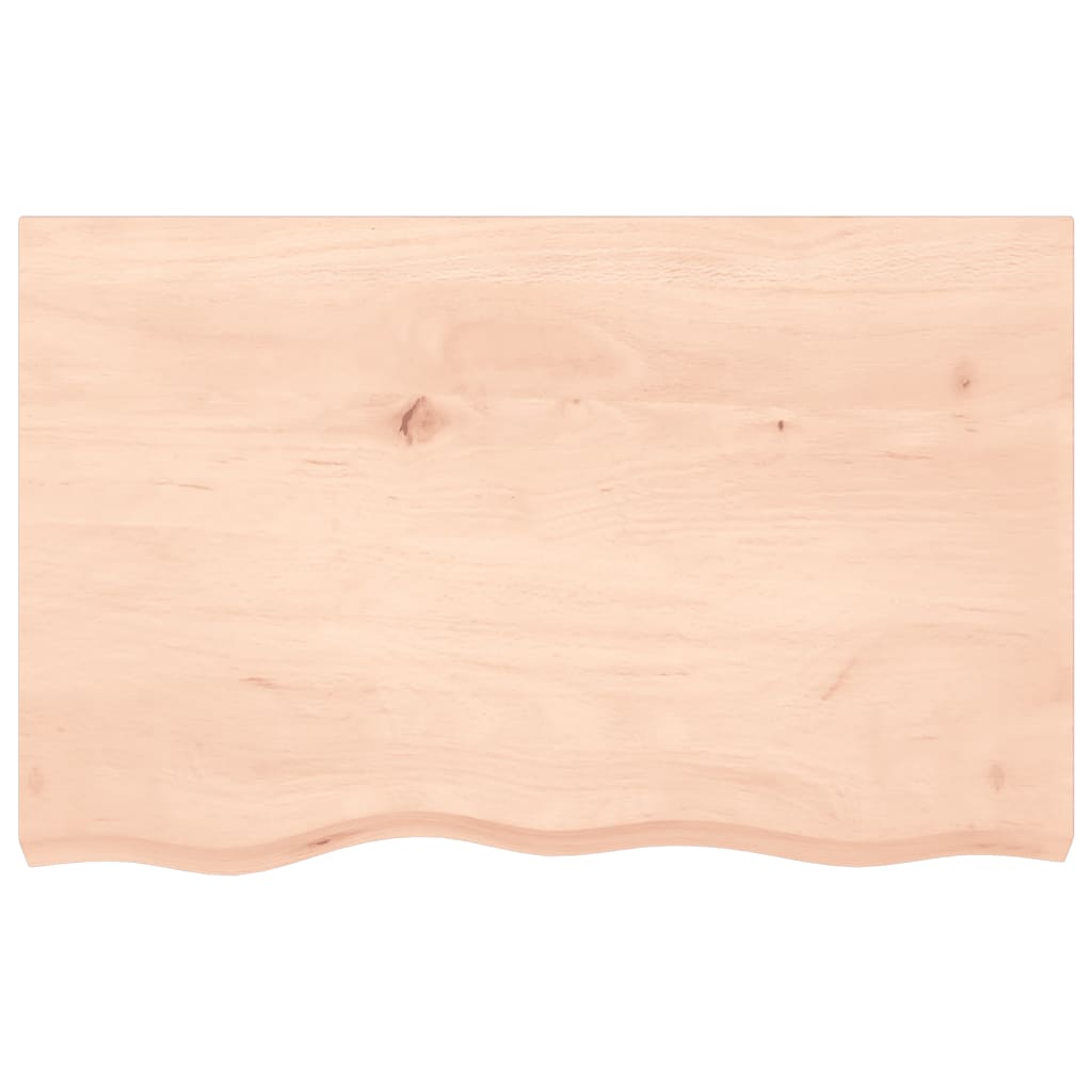 Piano per Tavolo 80x50x(2-4) cm in Rovere Massello Non Trattato - homemem39