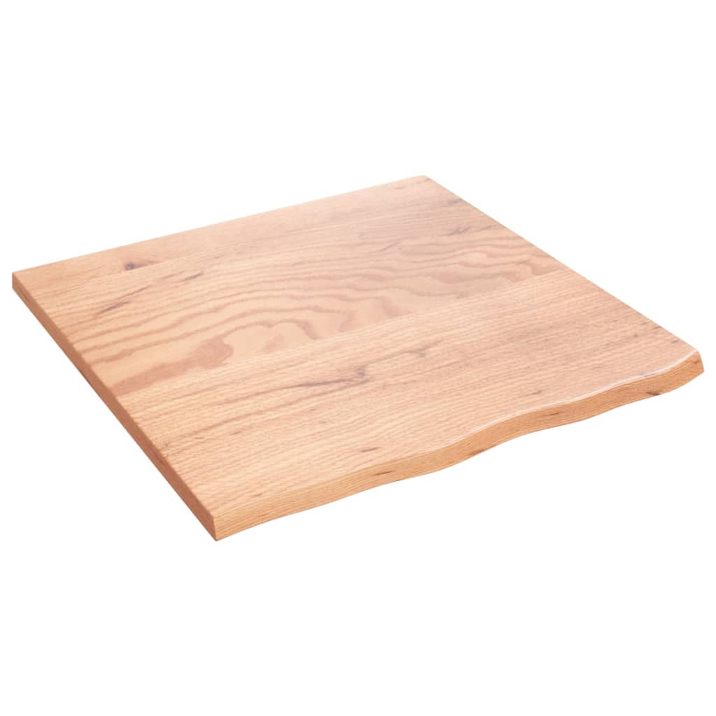 Piano Tavolo Marrone Chiaro 60x60x2cm Rovere Massello Trattato - homemem39