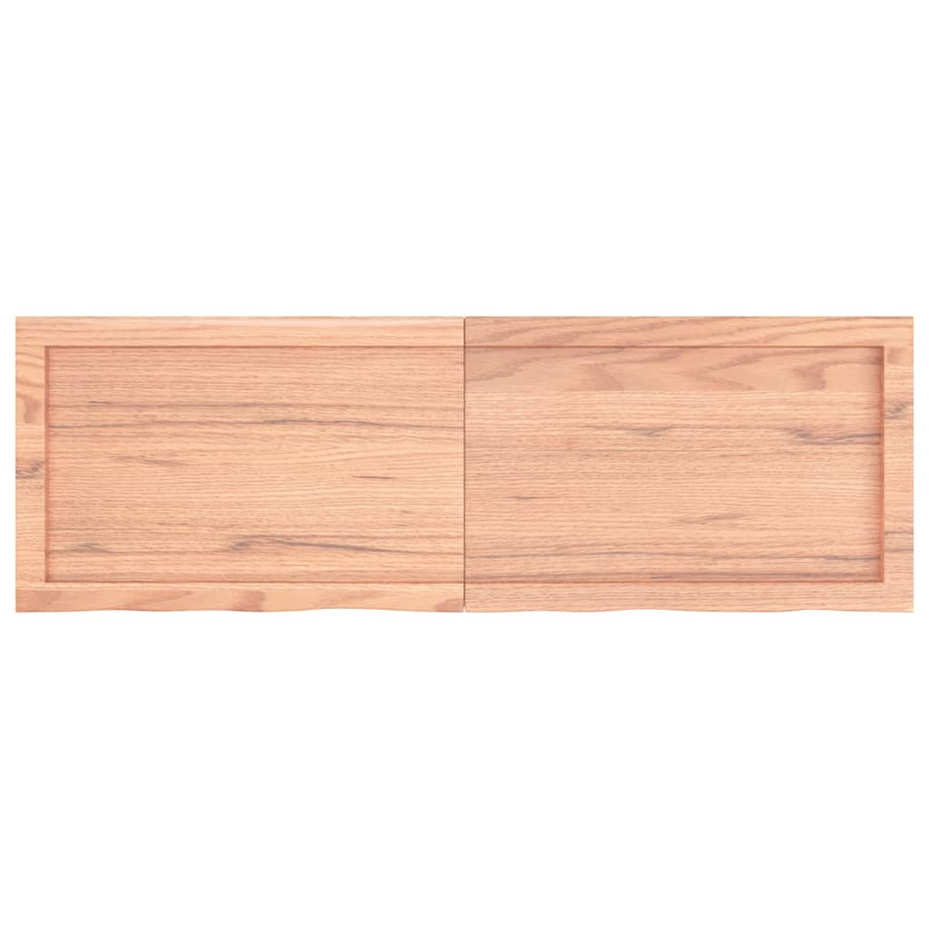 Piano Tavolo Marrone 120x40x(2-4) cm Rovere Massello Trattato - homemem39