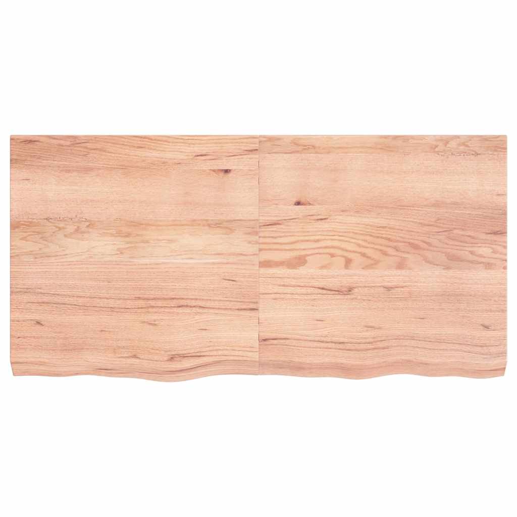 Piano Tavolo Marrone 120x60x(2-6) cm Massello Rovere Trattato - homemem39