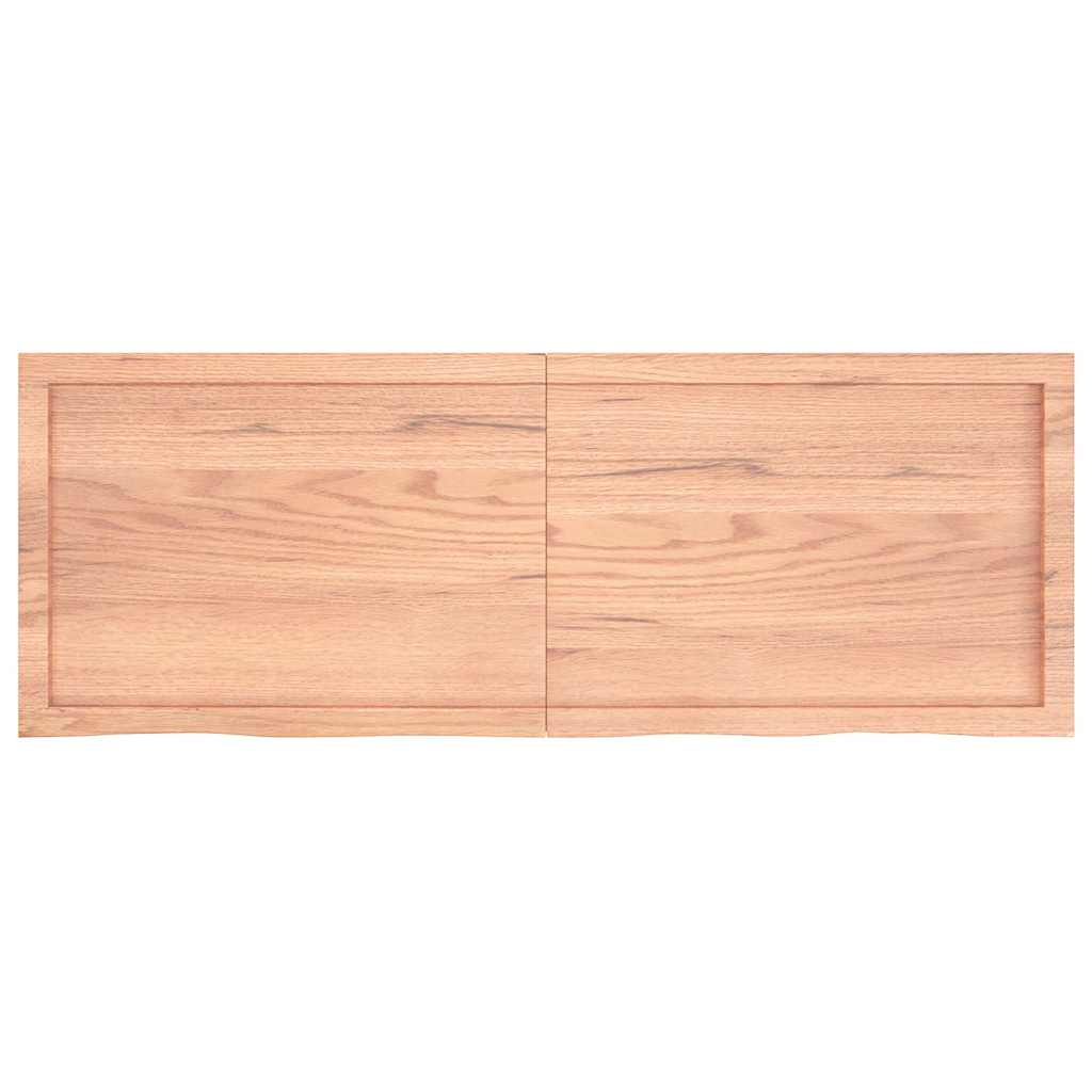 Piano Tavolo Marrone 140x50x(2-6) cm Massello Rovere Trattato - homemem39