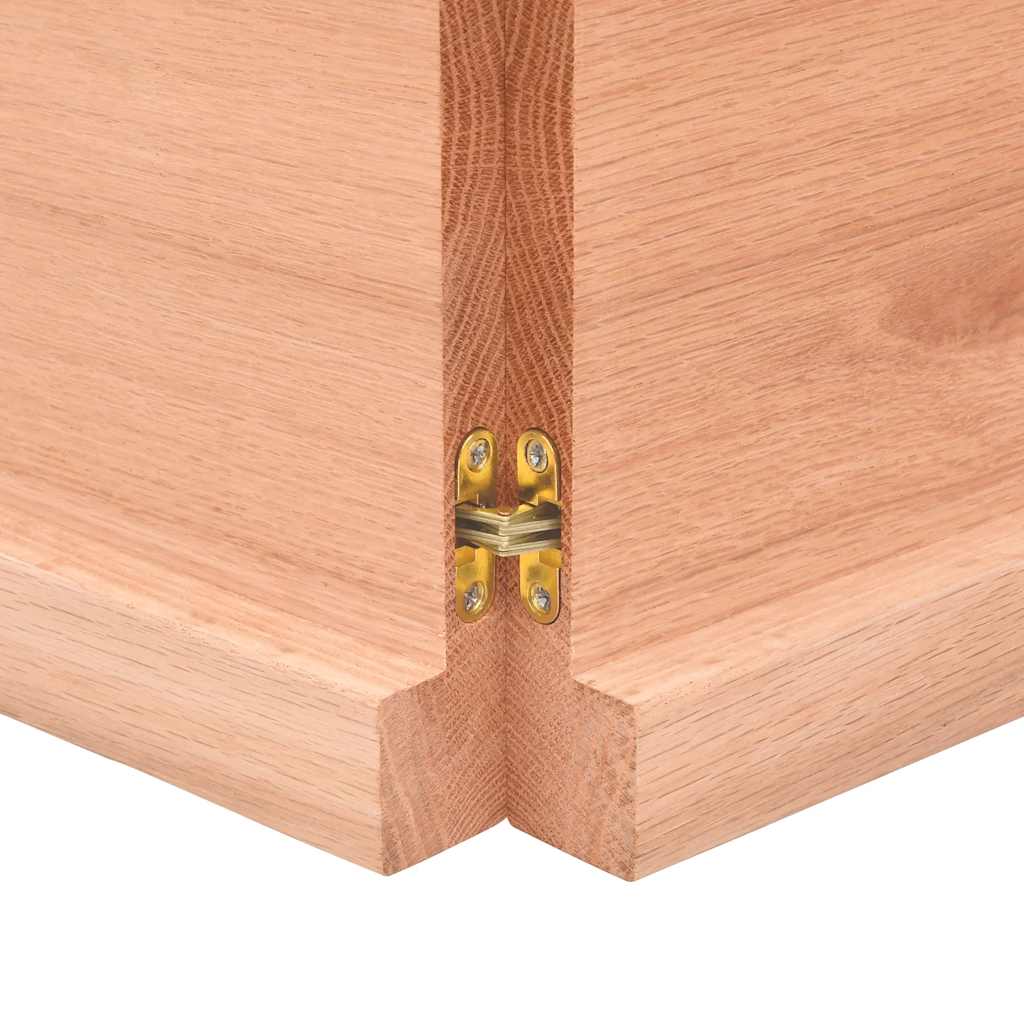 Piano Tavolo Marrone 180x50x(2-4) cm Massello Rovere Trattato - homemem39