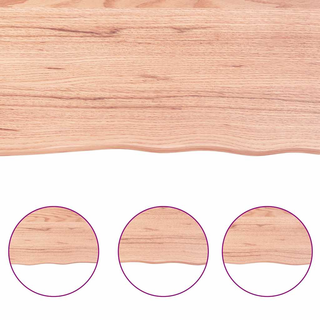 Piano Tavolo Marrone 180x60x(2-6) cm Rovere Massello Trattato - homemem39