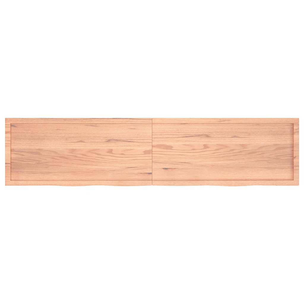 Piano Tavolo Marrone 220x50x(2-6) cm Massello Rovere Trattato - homemem39