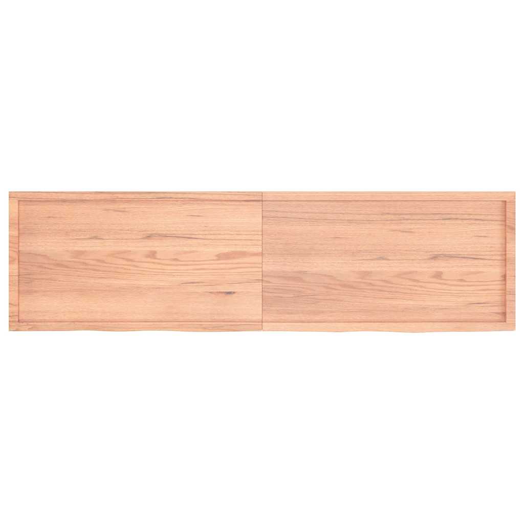 Piano Tavolo Marrone 220x60x(2-6) cm Massello Rovere Trattato - homemem39