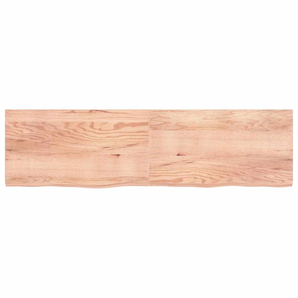 Piano Tavolo Marrone 220x60x(2-6) cm Massello Rovere Trattato - homemem39