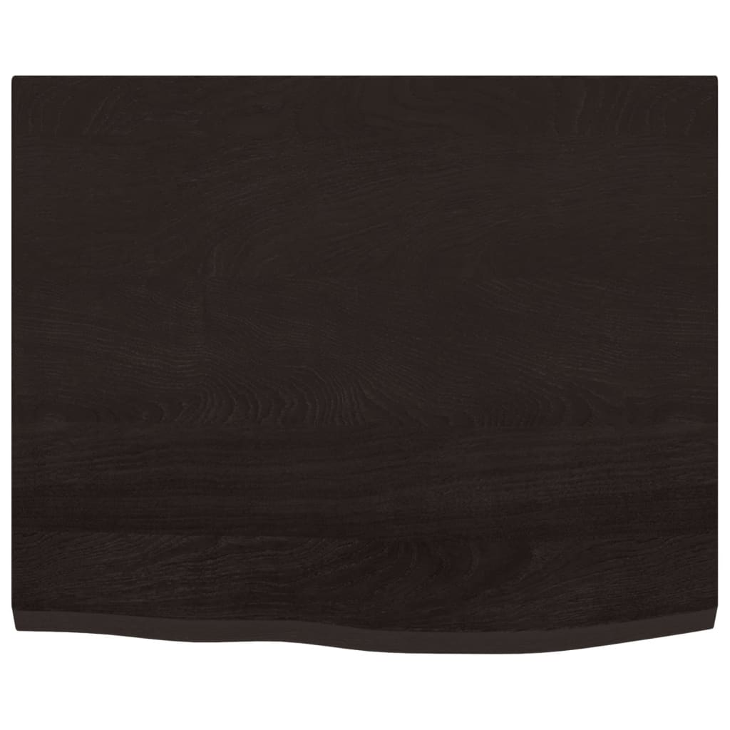 Piano Tavolo Marrone Scuro 60x50x2cm Rovere Massello Trattato - homemem39