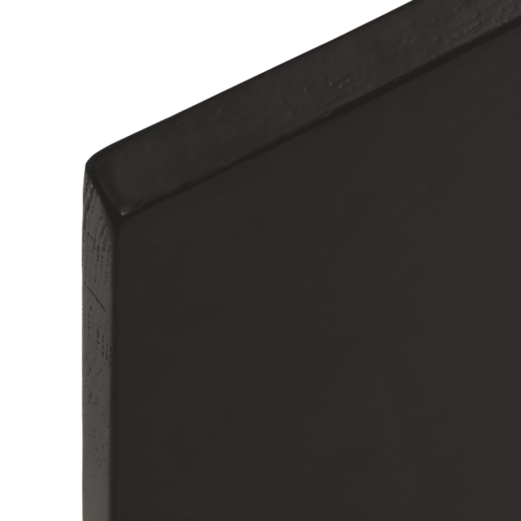 Piano Tavolo Marrone Scuro 80x60x2cm Rovere Massello Trattato - homemem39