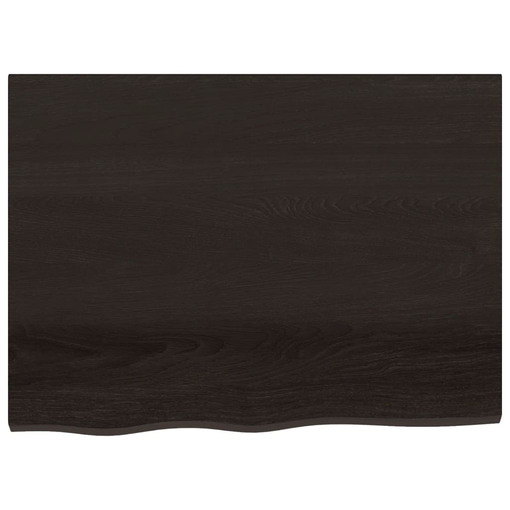Piano Tavolo Marrone 80x60x(2-4) cm Rovere Massello Trattato - homemem39