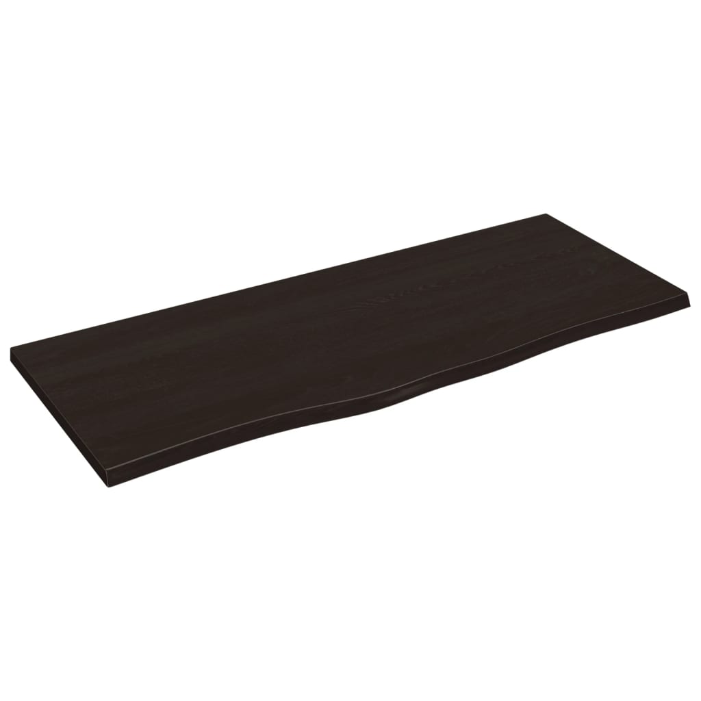 Piano Tavolo Marrone Scuro 100x40x2cm Rovere Massello Trattato - homemem39