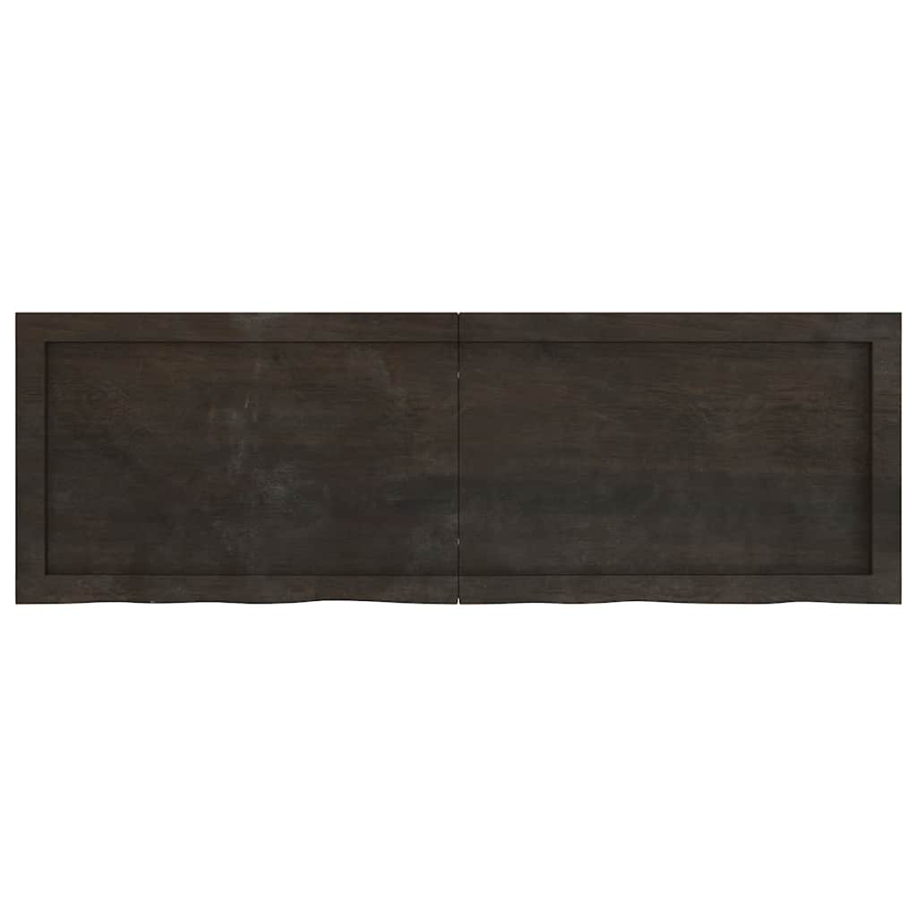 Piano Tavolo Marrone 120x40x(2-4) cm Rovere Massello Trattato - homemem39