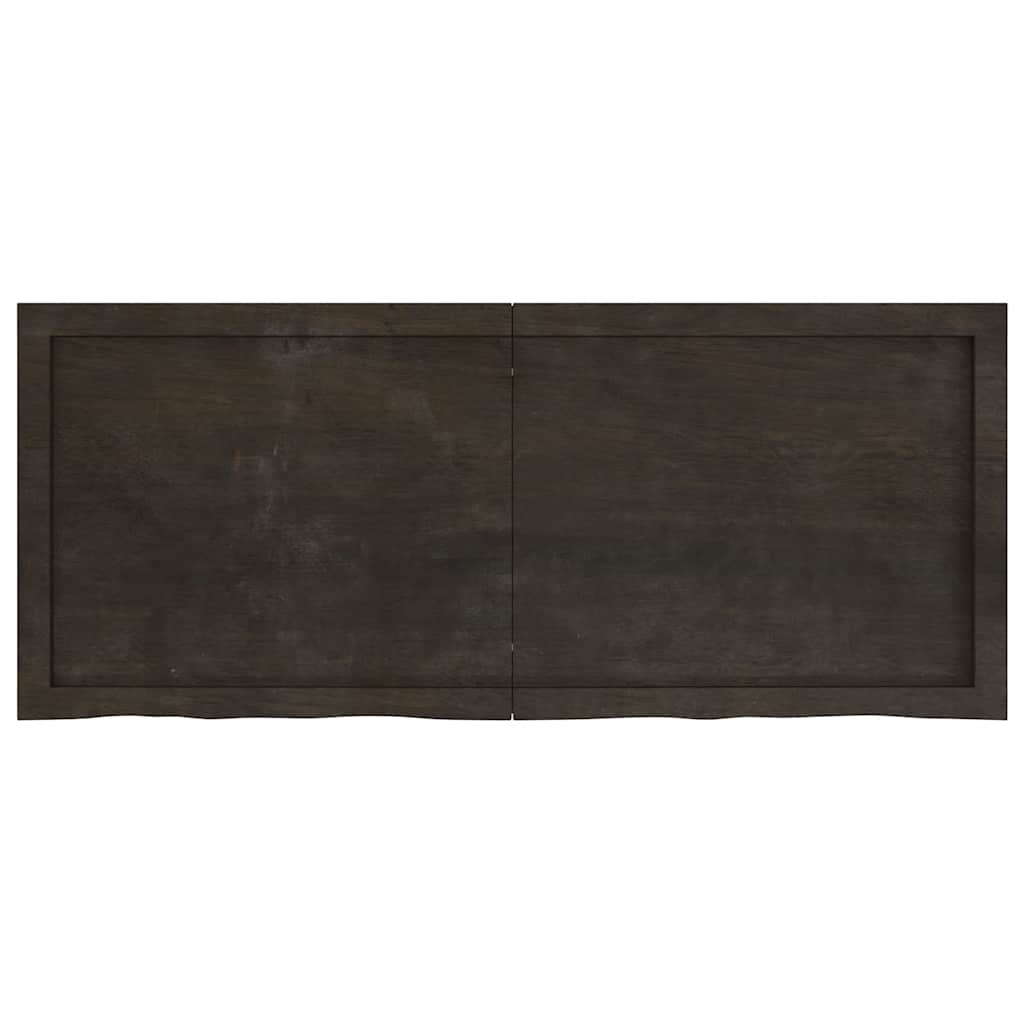 Piano Tavolo Marrone 120x50x(2-4) cm Rovere Massello Trattato - homemem39