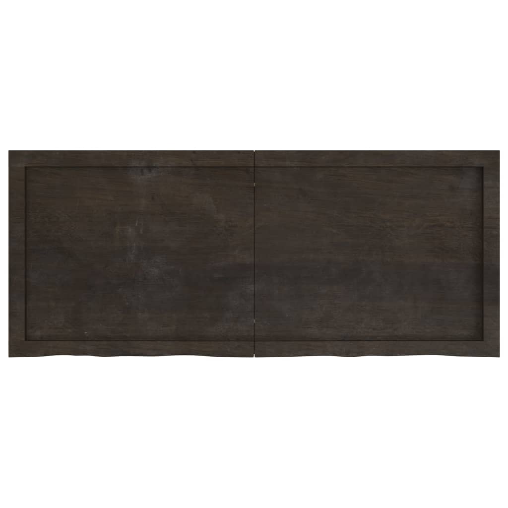 Piano Tavolo Marrone 120x50x(2-4) cm Rovere Massello Trattato - homemem39
