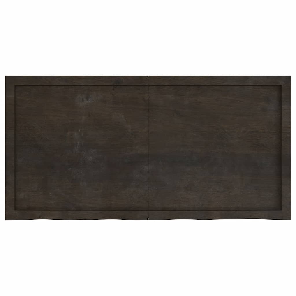 Piano Tavolo Marrone 120x60x(2-4) cm Rovere Massello Trattato - homemem39