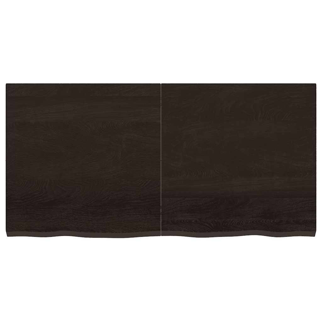 Piano Tavolo Marrone 120x60x(2-4) cm Rovere Massello Trattato - homemem39