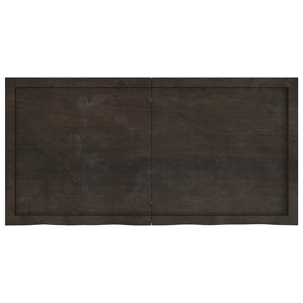 Piano Tavolo Marrone 120x60x(2-6) cm Rovere Massello Trattato - homemem39