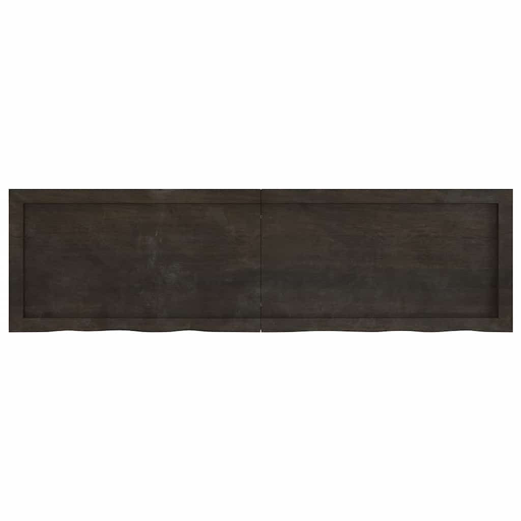 Piano Tavolo Marrone 140x40x(2-6) cm Rovere Massello Trattato - homemem39