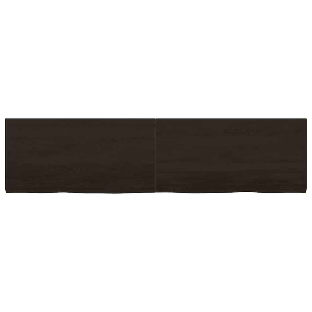 Piano Tavolo Marrone 160x40x(2-4) cm Rovere Massello Trattato - homemem39