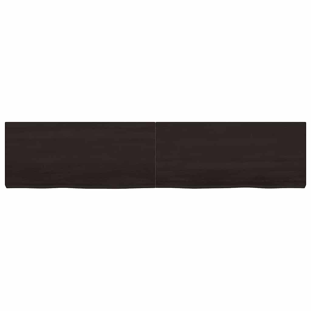 Piano Tavolo Marrone 180x40x(2-6) cm Rovere Massello Trattato - homemem39