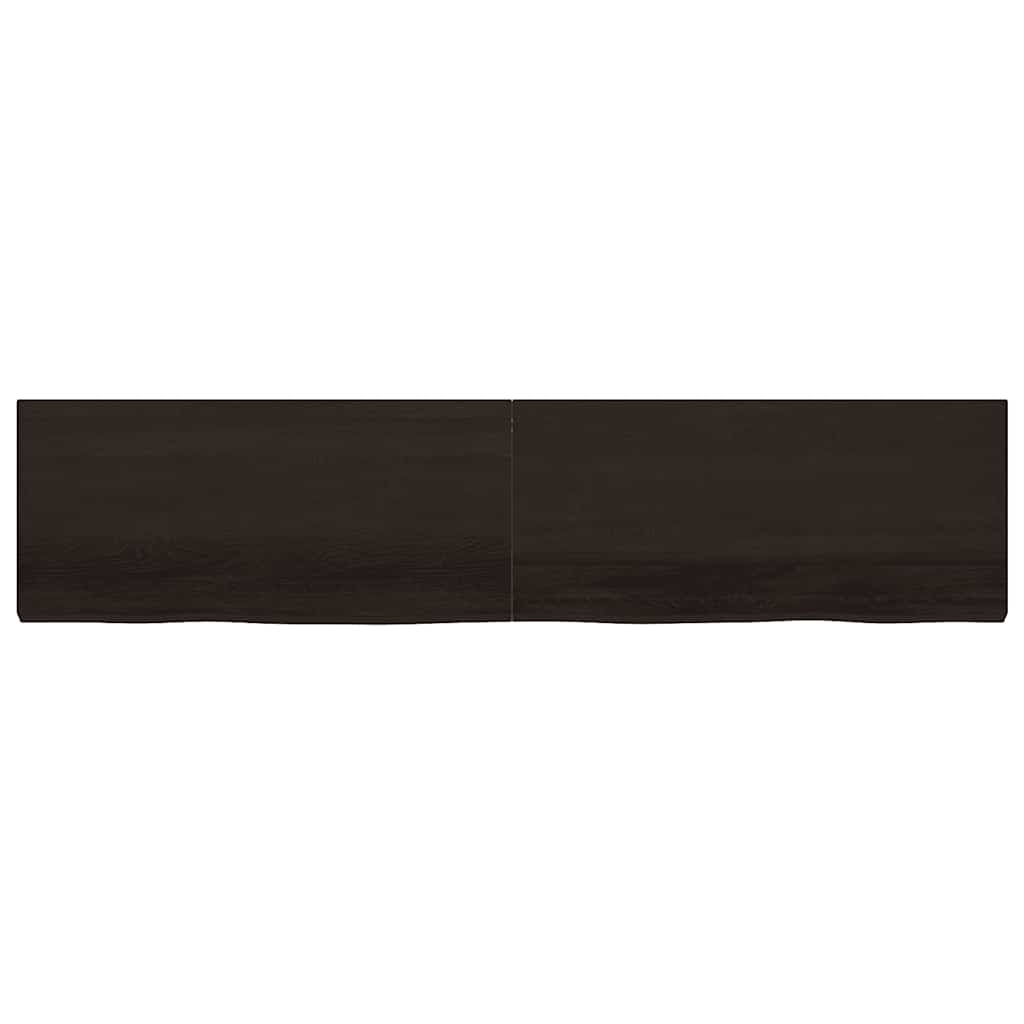 Piano Tavolo Marrone 220x50x(2-6) cm Rovere Massello Trattato - homemem39