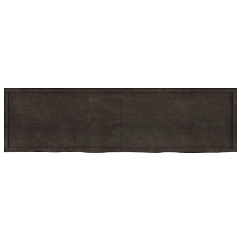 Piano Tavolo Marrone 220x60x(2-4) cm Rovere Massello Trattato - homemem39