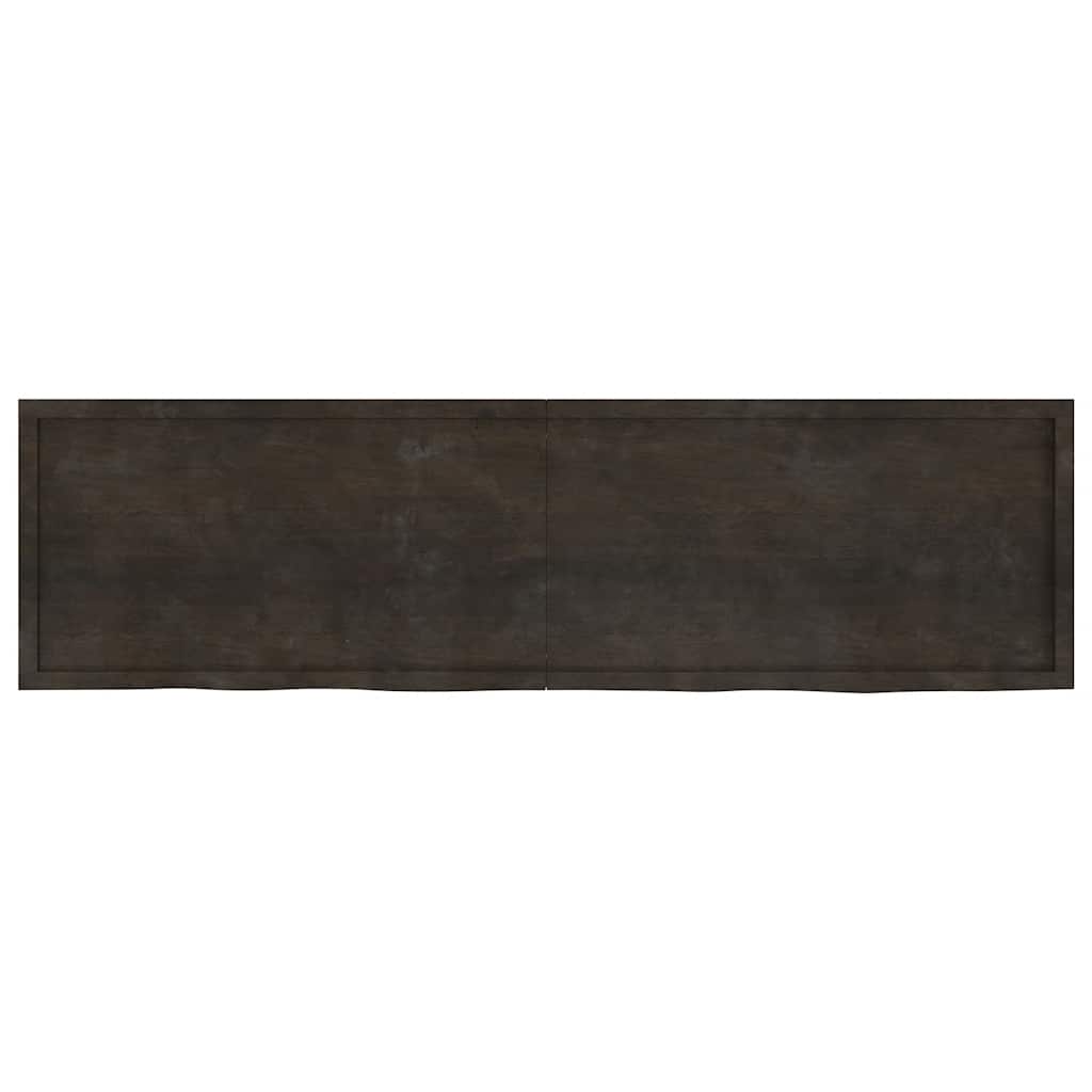 Piano Tavolo Marrone 220x60x(2-6) cm Rovere Massello Trattato - homemem39
