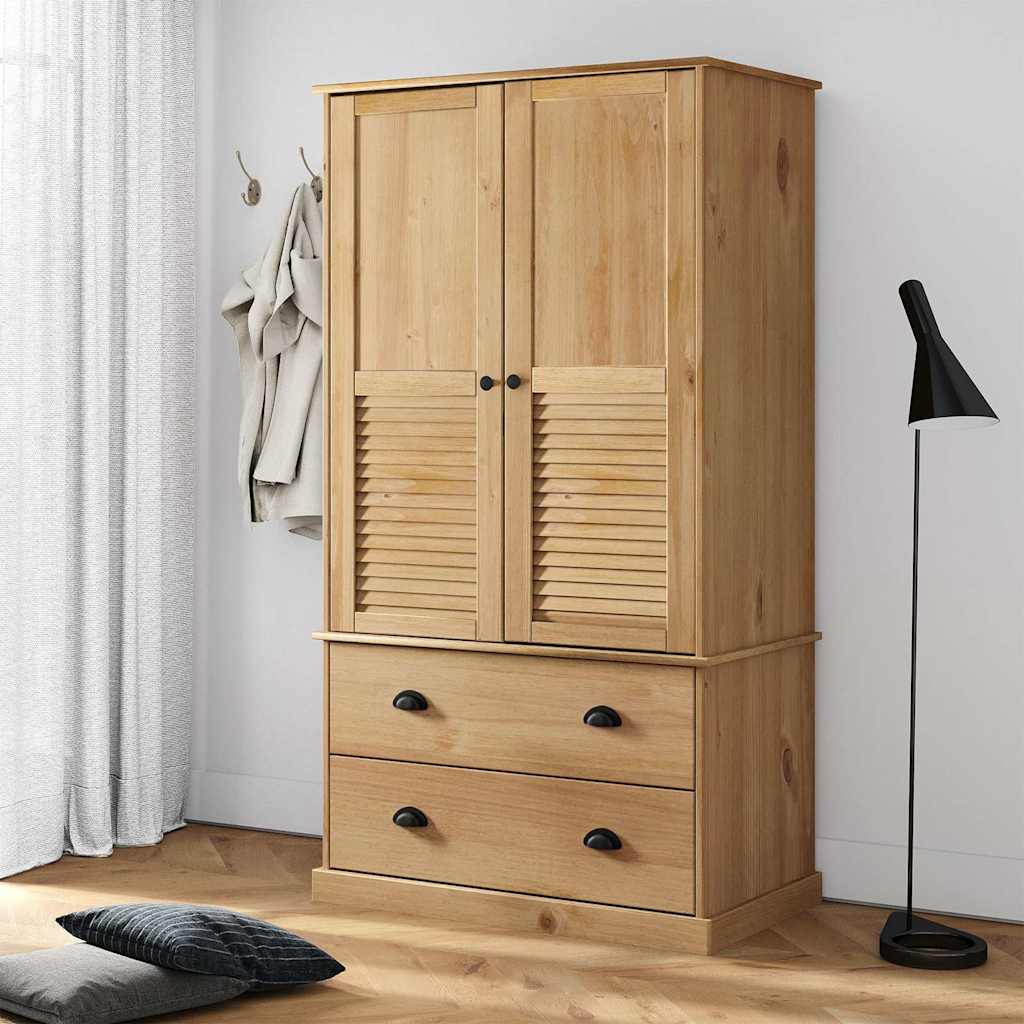 Armadio VIGO 90x55x170 cm in Legno Massello di Pino - homemem39