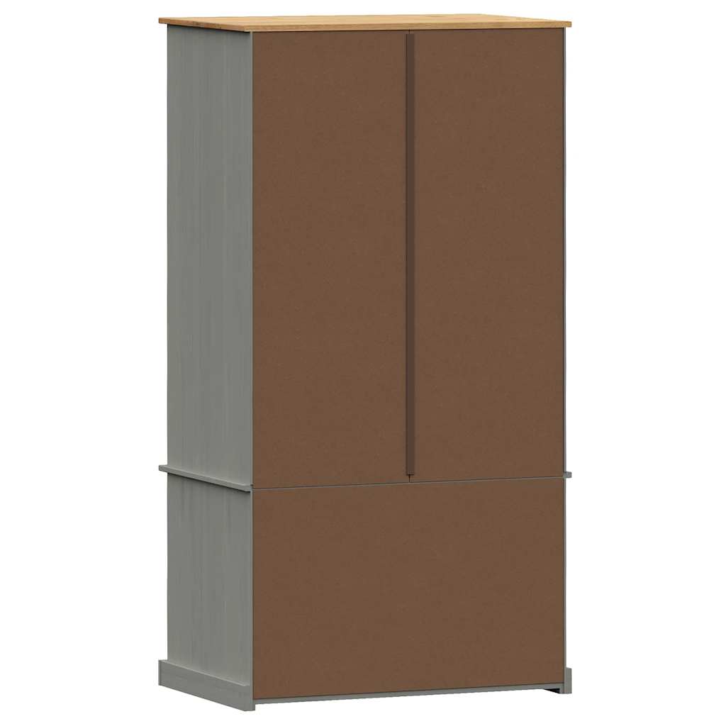 Armadio VIGO 90x55x170 cm in Legno Massello di Pino Grigio - homemem39