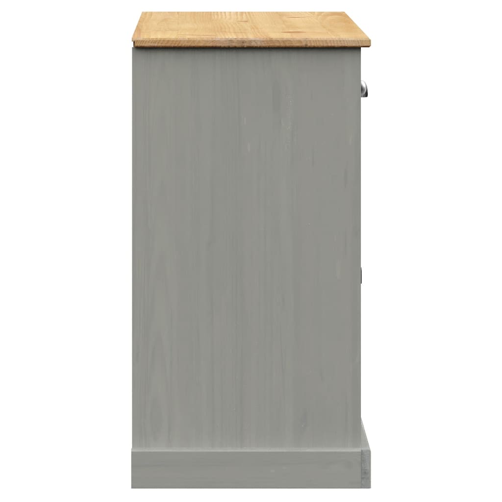 Credenza Cassetti VIGO 113x40x75 cm Legno Massello Pino Grigio - homemem39