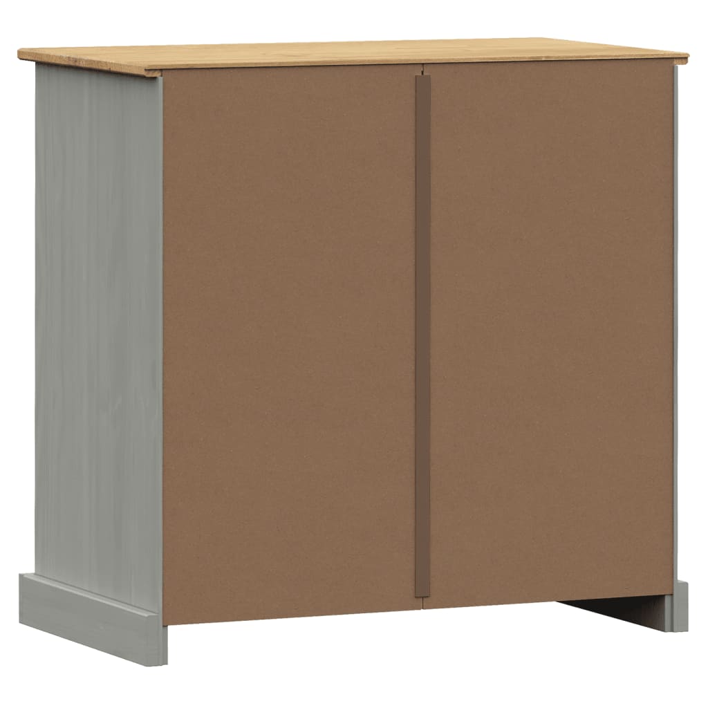 Credenza Cassetti VIGO Grigia 78x40x75 cm Legno Massello Pino - homemem39