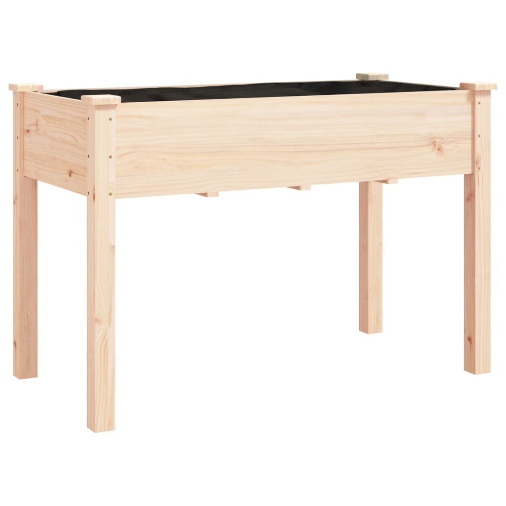 Fioriera con Ruote e Fodera 118x59x80cm Legno Massello di Abete - homemem39
