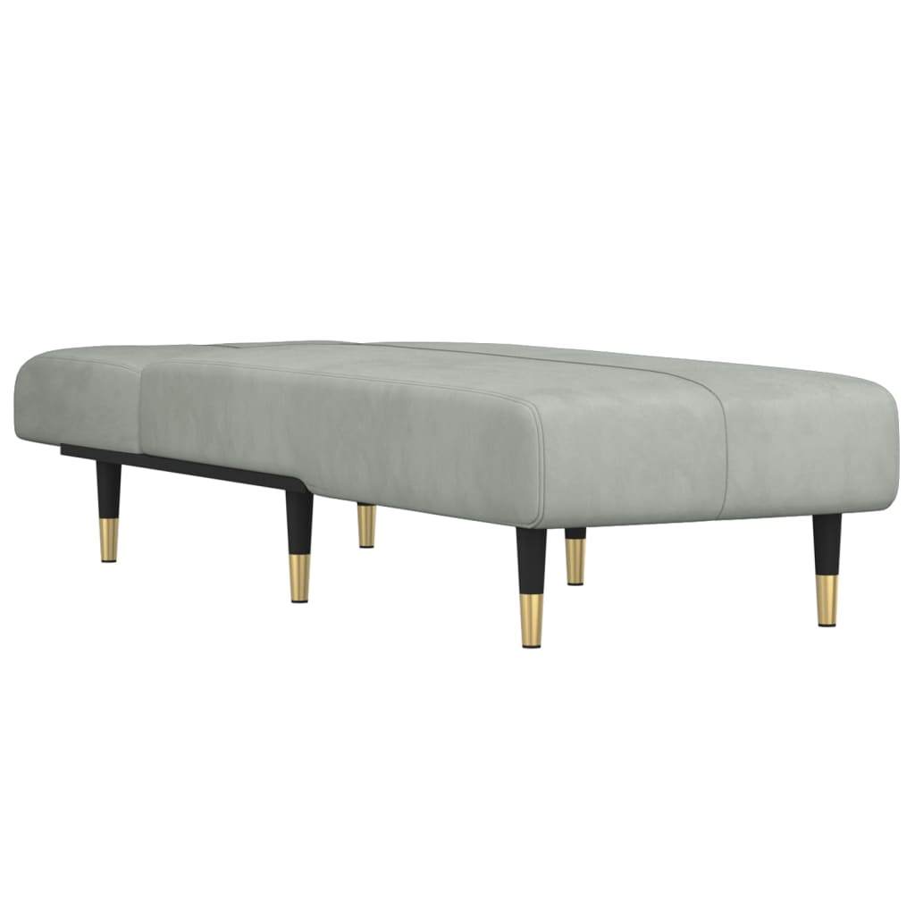 Chaise Longue in Velluto Grigio Chiaro - homemem39