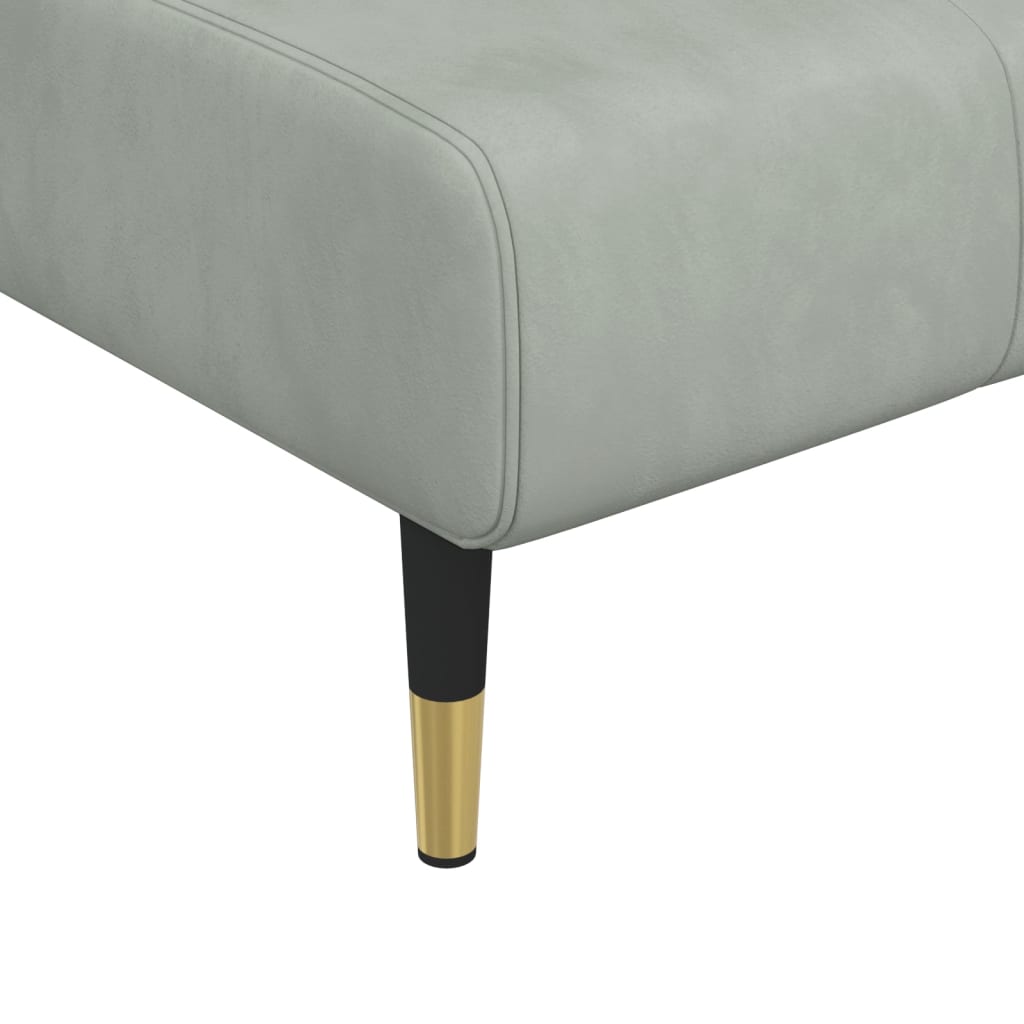 Chaise Longue in Velluto Grigio Chiaro - homemem39